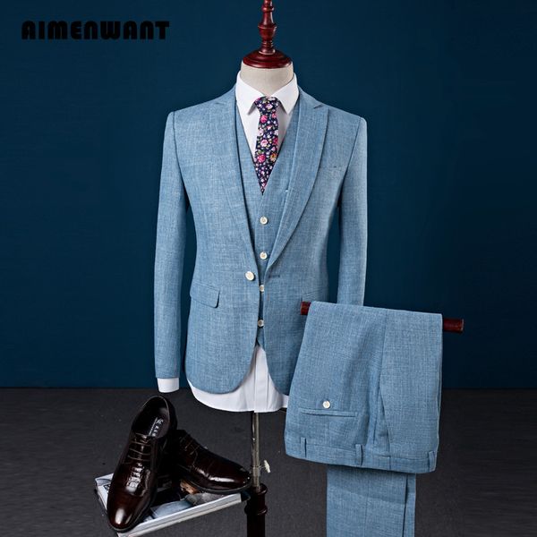 aimenwant korean fashion linen suit sets (jacket+pants+vest+tie) 4pcs for mens 2017 latest design one button wedding suits sale, White;black
aimenwant korean fashion linen suit sets (jacket+pants+vest+tie) 4pcs for mens 2017 latest design one button wedding suits sale, White;black