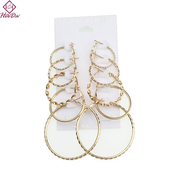 heeda kpop rock punk simple round hoop earrings fashion alloy 5 pcs set earring nightclubs hyperbole hiphop jewelry accessories, Golden;silver
heeda kpop rock punk simple round hoop earrings fashion alloy 5 pcs set earring nightclubs hyperbole hiphop jewelry accessories, Golden;silver