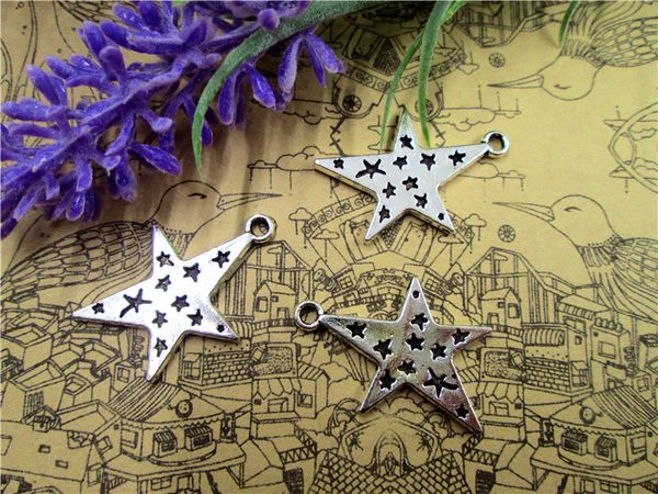45pcs--star charms, antique tibetan silver tone star charm pendants 32x21mm, Bronze;silver
45pcs--star charms, antique tibetan silver tone star charm pendants 32x21mm, Bronze;silver