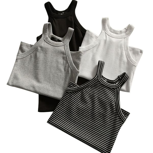 summer women slim halter neck off-shoulder camisole female bodycon tanks sleeveless basic solid t shirts tees, Black;white
summer women slim halter neck off-shoulder camisole female bodycon tanks sleeveless basic solid t shirts tees, Black;white