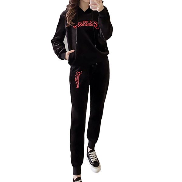2018 spring women suits velvet fabric tracksuits velour suit women tracksuit hoodies + long pants casual black sportwear, White;black
2018 spring women suits velvet fabric tracksuits velour suit women tracksuit hoodies + long pants casual black sportwear, White;black