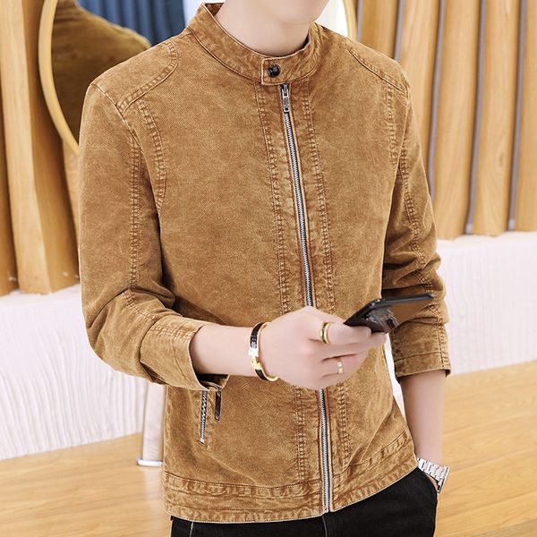 pure color cotton men's long-sleeved denim jackets fashion slim fit men casual coats 2018 popular stand collar jacket man, Black;brown
pure color cotton men's long-sleeved denim jackets fashion slim fit men casual coats 2018 popular stand collar jacket man, Black;brown