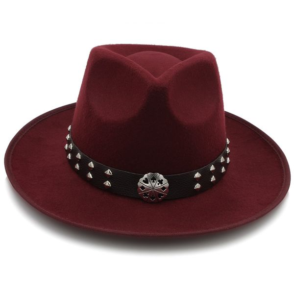 

Женская мода фетровая шляпа с широкими полями шерсть Джаз шляпа сомбреро дама вуалью шляпа стимпанк пояс