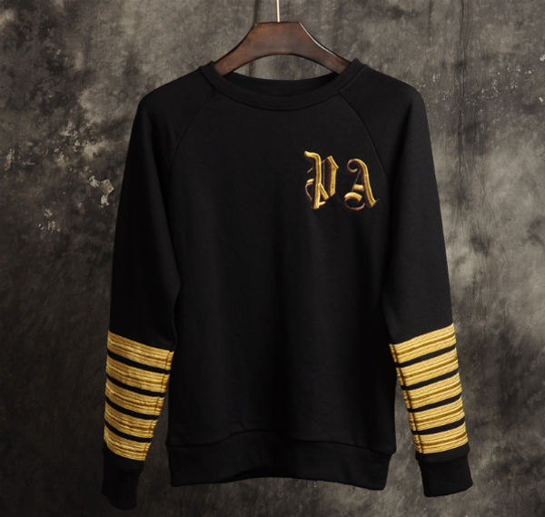 2019 new spring and autumn male gold ribbon striped luxury sports round neck sweater cone style pants sports suit plus size, Gray
2019 new spring and autumn male gold ribbon striped luxury sports round neck sweater cone style pants sports suit plus size, Gray