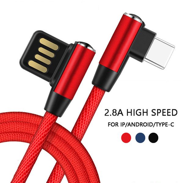For iPhone Lightning Cable Android Type-C 90 Degree Double-sided Plug USB Charging Nylon Cable Elbow For iPad Samsung Xiaomi Huawei
For iPhone Lightning Cable Android Type-C 90 Degree Double-sided Plug USB Charging Nylon Cable Elbow For iPad Samsung Xiaomi Huawei