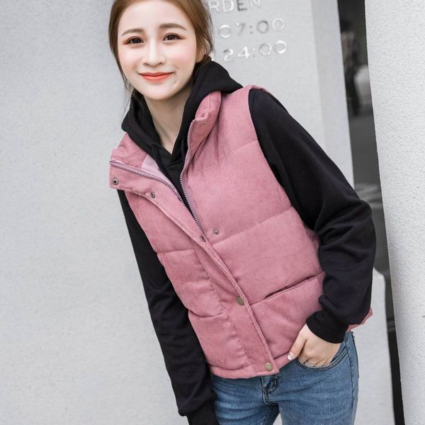 winter vest women brand down cotton padded pink vest 2018 windproof warm waistcoat veste femme casual thicken jacket five colors, Black;white
winter vest women brand down cotton padded pink vest 2018 windproof warm waistcoat veste femme casual thicken jacket five colors, Black;white