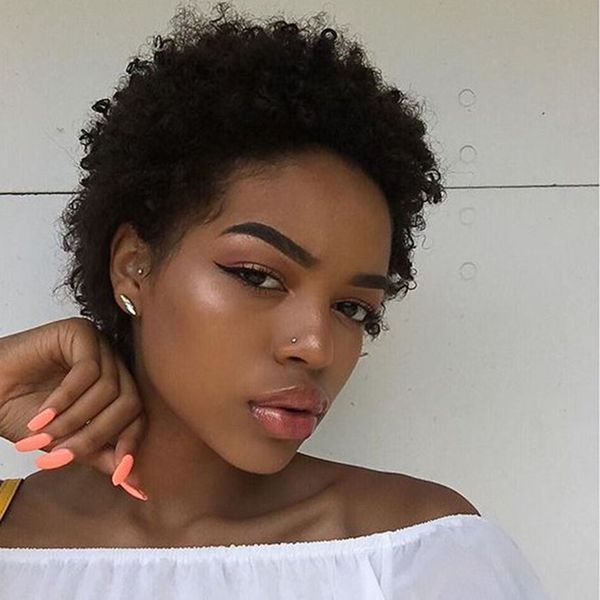 HOT short kinky curly wig brazilian Hair African Ameri Simulation human hair short curly wigs In Stock
HOT short kinky curly wig brazilian Hair African Ameri Simulation human hair short curly wigs In Stock