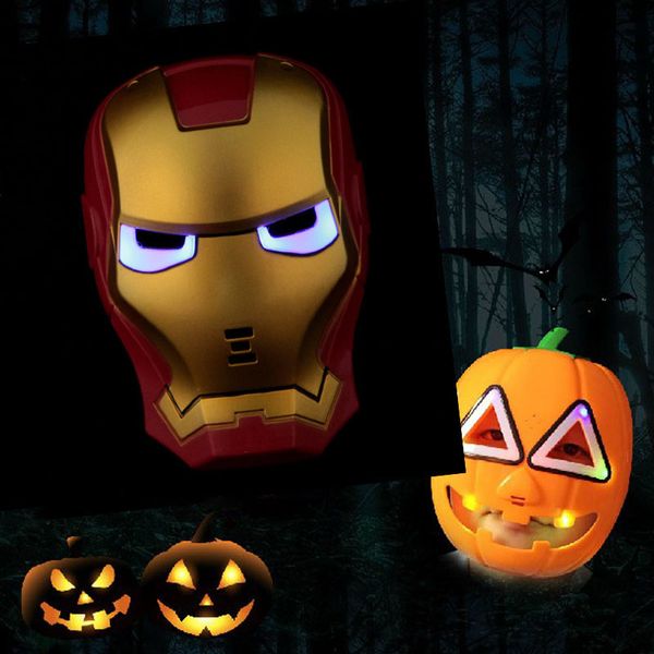 

led flash mask children halloween masks glowing lighting mask avengers hulk captain america ironman spiderman party mask dhl hh7-879