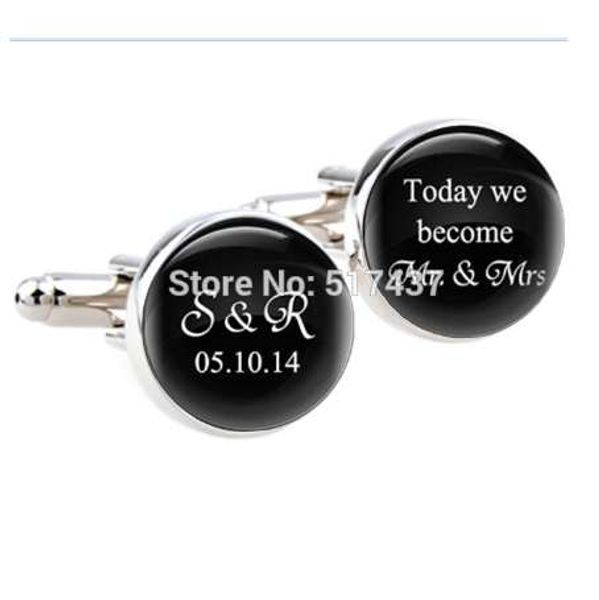 1 pair wholesale wedding cufflinks today we become mr & mrs with custom wedding date personalised cufflinks gold cuff links, Silver
1 pair wholesale wedding cufflinks today we become mr & mrs with custom wedding date personalised cufflinks gold cuff links, Silver