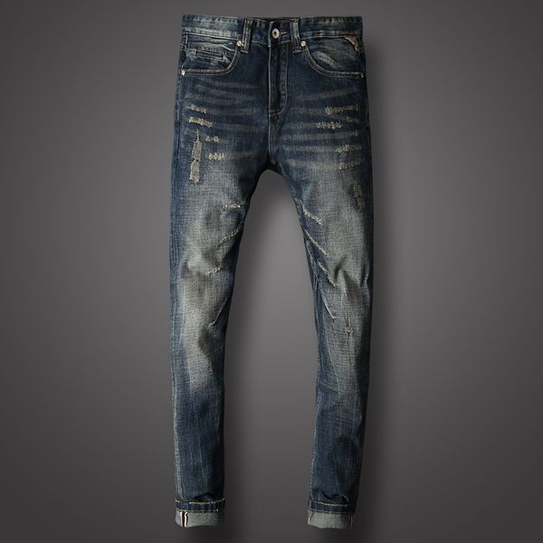 italian vintage designer men's jeans vintage ripped jeans men classical denim pants brand biker homme, Blue
italian vintage designer men's jeans vintage ripped jeans men classical denim pants brand biker homme, Blue