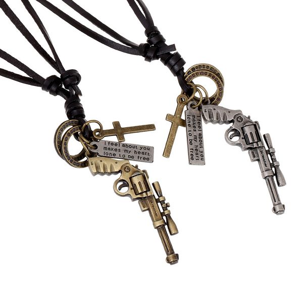 chaomo factory wholesale vintage necklace non-mainstream leather necklace hip hop jewelry personalized pistol cattle accessories, Silver
chaomo factory wholesale vintage necklace non-mainstream leather necklace hip hop jewelry personalized pistol cattle accessories, Silver