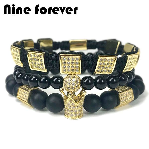 nine forever natural stone beads bracelet men jewelry hexagon crown charm braiding bracelets pulseira masculina bileklik, Golden;silver
nine forever natural stone beads bracelet men jewelry hexagon crown charm braiding bracelets pulseira masculina bileklik, Golden;silver