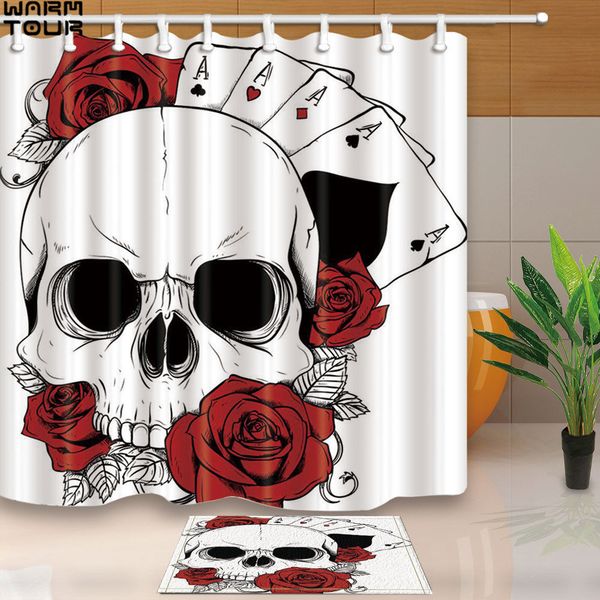 warm tour custom skull and poker decorative waterproof fabric bathroom shower curtains set 12 hooks mildewproof
warm tour custom skull and poker decorative waterproof fabric bathroom shower curtains set 12 hooks mildewproof