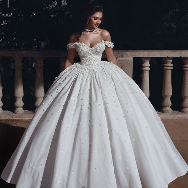 dubai princess ball gown wedding dress petals flower beaded off shoulder satin bridal dress charming lace-up saudi arabia wedding gowns, White
dubai princess ball gown wedding dress petals flower beaded off shoulder satin bridal dress charming lace-up saudi arabia wedding gowns, White