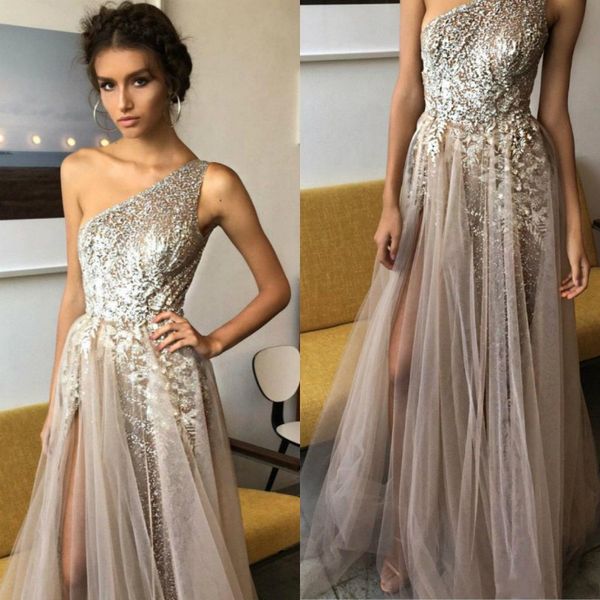 prom party dresses 2019 one shoulder a line split side sequin long evening gowns custom made silver, Black
prom party dresses 2019 one shoulder a line split side sequin long evening gowns custom made silver, Black