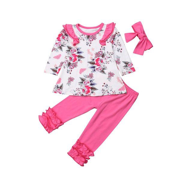 2018 pretty kids girls floral cotton outfits autumn clothes girl fly sleeve flowers ruffles long pants headband 3pcs 1-5y, White
2018 pretty kids girls floral cotton outfits autumn clothes girl fly sleeve flowers ruffles long pants headband 3pcs 1-5y, White