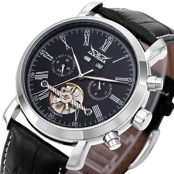 2018 mechanical men's automatic wrist watches winner men's genuine leather working sub-dials clock, Slivery;brown
2018 mechanical men's automatic wrist watches winner men's genuine leather working sub-dials clock, Slivery;brown