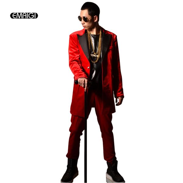 men fashion retro velvet casual blazer jacket long suit coat male hip hop dress suit stage costumes, White;black
men fashion retro velvet casual blazer jacket long suit coat male hip hop dress suit stage costumes, White;black