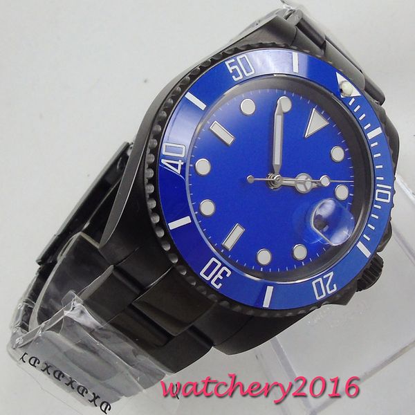 40mm sterile blue dial sapphire glass pvd luminous rotating ceramic bezel date luxury automatic movement men's watch, Slivery;brown
40mm sterile blue dial sapphire glass pvd luminous rotating ceramic bezel date luxury automatic movement men's watch, Slivery;brown