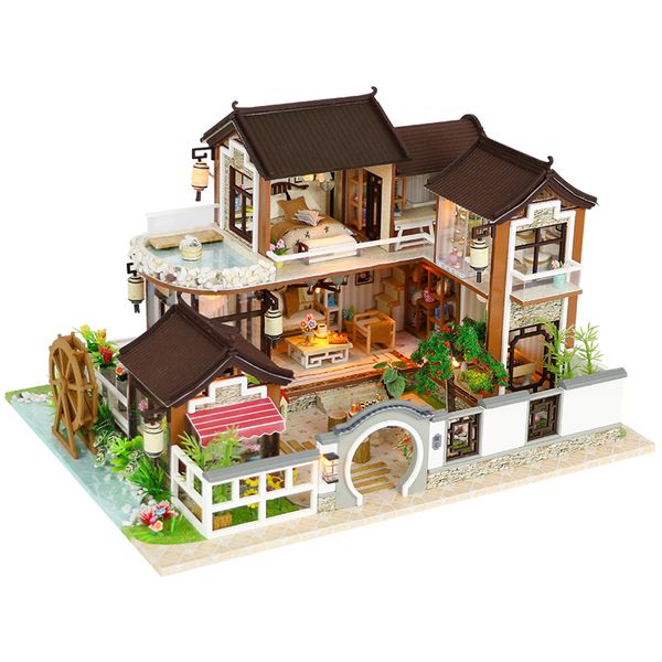

new diy miniature dollhouse wooden miniature handmade doll houses furniture model kits box handmade toys for children girl gifts
