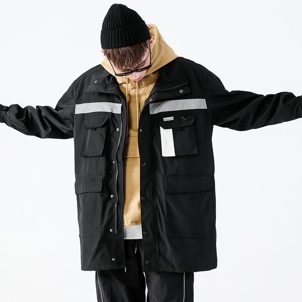 men fashion casual streetwear windbreaker jacket stand collar loose windproof overcoat hip hop male trench coat, Tan;black
men fashion casual streetwear windbreaker jacket stand collar loose windproof overcoat hip hop male trench coat, Tan;black