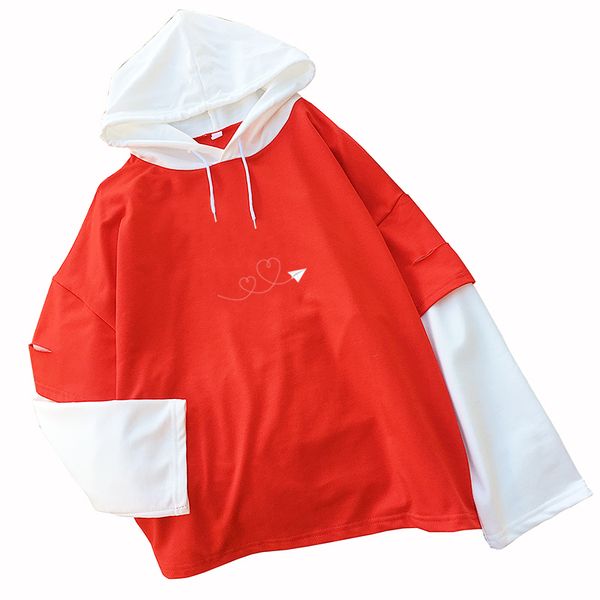 2018 autumn new women tshirt female long sleeve kawaii love heart paper plane print t shirt casual harajuku splicing hooded, White
2018 autumn new women tshirt female long sleeve kawaii love heart paper plane print t shirt casual harajuku splicing hooded, White
