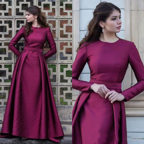 2018 Elegant Dubai Formal Evening Gowns With Long Sleeves Satin Pleats Floor Length Prom Gown Custom African Party Dresses
2018 Elegant Dubai Formal Evening Gowns With Long Sleeves Satin Pleats Floor Length Prom Gown Custom African Party Dresses