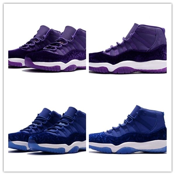 Hot Sale 11s Blue Velvet Heiress Purple Best Quality Blue black Wholesale Basketball Shoes Men size 36-47 free shipping