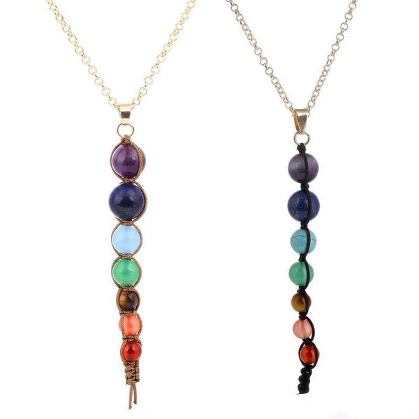 2 style yoga reiki 7 chakra gem stone beads pendant necklaces fashion jewelry woven necklace accessory, Silver
2 style yoga reiki 7 chakra gem stone beads pendant necklaces fashion jewelry woven necklace accessory, Silver