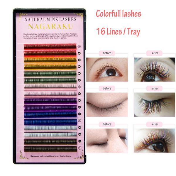 nagaraku colorfull 16rows/tray 8 colors rainbow colored eyelash extension volume individual eyelash extensions premium false eyelash
nagaraku colorfull 16rows/tray 8 colors rainbow colored eyelash extension volume individual eyelash extensions premium false eyelash