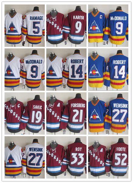ccm men stitched colorado avalanche #5 ramage/#8 selann/#9 kariya/#14 robert/#19 sakic white red blue ccm ice hockey jerseys, Black;red
ccm men stitched colorado avalanche #5 ramage/#8 selann/#9 kariya/#14 robert/#19 sakic white red blue ccm ice hockey jerseys, Black;red