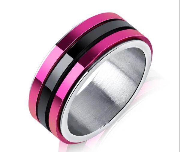 europe and the united states personality purple black and white men's titanium steel ring three rings of rotating smooth ring, Golden;silver
europe and the united states personality purple black and white men's titanium steel ring three rings of rotating smooth ring, Golden;silver