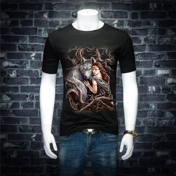 2018style fashion men's t-shirt short sleeve o-neck beauty and wolf 3d digital print cotton t-shirt casual t-shirt plus size m-6xl, White;black
2018style fashion men's t-shirt short sleeve o-neck beauty and wolf 3d digital print cotton t-shirt casual t-shirt plus size m-6xl, White;black
