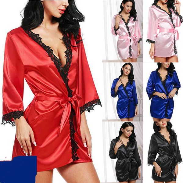hirigin women's silk satin lace bathing robe lingerie mini dress wedding bridesmaid sleepwear bathrobe, Black;red
hirigin women's silk satin lace bathing robe lingerie mini dress wedding bridesmaid sleepwear bathrobe, Black;red