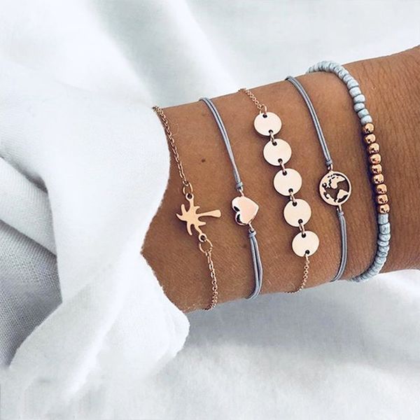 5 pcs/set bohemian fashion coconut tree love geometry pendant bracelet set women personality party jewelry, Black
5 pcs/set bohemian fashion coconut tree love geometry pendant bracelet set women personality party jewelry, Black