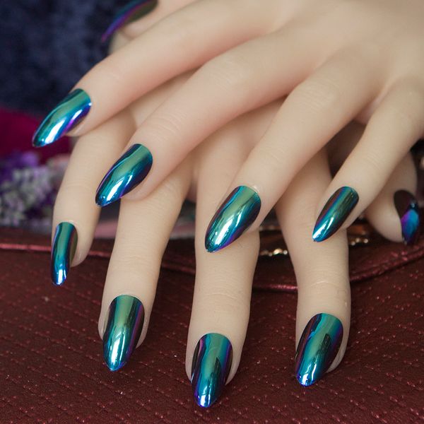 24pcs/set acrylic metal mirror effect nails artificial fake nails full cover sharp stiletto false art tips, Red;gold
24pcs/set acrylic metal mirror effect nails artificial fake nails full cover sharp stiletto false art tips, Red;gold