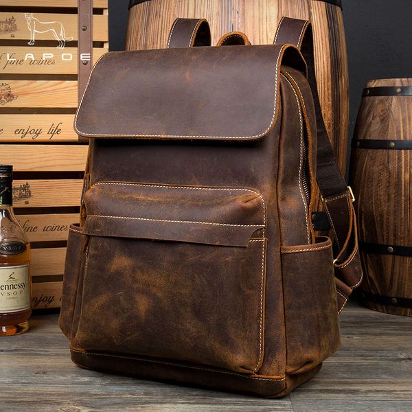 lapoe genuine crazy horse leather backpack men vintage hombre teenage backpack travel bag school hombre moda
lapoe genuine crazy horse leather backpack men vintage hombre teenage backpack travel bag school hombre moda