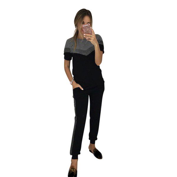 O-Neck Two Pieces Set Tracksuit Geometric Patchwork Short -Sleeved Sweatshirt +Long Pant 2 Pcs Outfits Suit Sporting Suit Female
O-Neck Two Pieces Set Tracksuit Geometric Patchwork Short -Sleeved Sweatshirt +Long Pant 2 Pcs Outfits Suit Sporting Suit Female