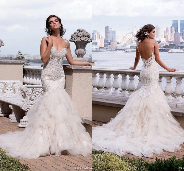 milla nova beach bohemian mermaid wedding dresses spaghetti straps backless beads crystals lace applique wedding dresses bridal gowns, White
milla nova beach bohemian mermaid wedding dresses spaghetti straps backless beads crystals lace applique wedding dresses bridal gowns, White
