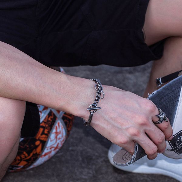titanium steel bangle chain lover bracelet gold silver letter retrbracelet bracelets antique silver plated vintage bangle, Black
titanium steel bangle chain lover bracelet gold silver letter retrbracelet bracelets antique silver plated vintage bangle, Black