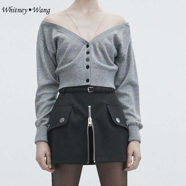 whitney wang 2018 autumn winter fashion streetwear mesh patchwork cardigan women sweater pull femme jumper ww-1944, White;black
whitney wang 2018 autumn winter fashion streetwear mesh patchwork cardigan women sweater pull femme jumper ww-1944, White;black