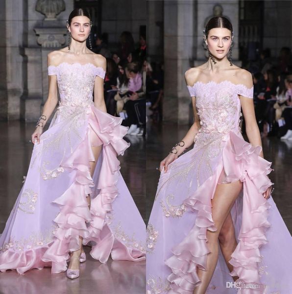 new arrival pink high side slit evening dresses off shoulder ruffles with sequined evening party gown sweep train prom dress, Black
new arrival pink high side slit evening dresses off shoulder ruffles with sequined evening party gown sweep train prom dress, Black