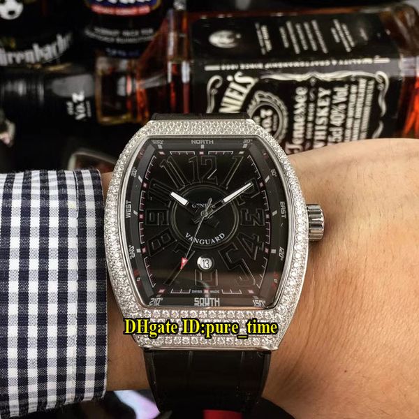 vanguard watch new arrival men's collection black dial v45 sc dt automatic mens watch silver diamond bezel/case leather strap gents wat, Slivery;golden
vanguard watch new arrival men's collection black dial v45 sc dt automatic mens watch silver diamond bezel/case leather strap gents wat, Slivery;golden