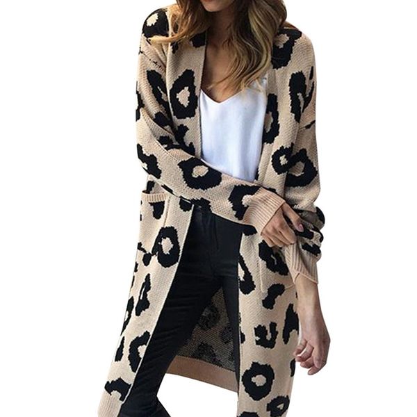 puimentiua women fashion leopard print long cardigan autumn winter open stitch knitted sweater cardigan casual jumper coats, White;black
puimentiua women fashion leopard print long cardigan autumn winter open stitch knitted sweater cardigan casual jumper coats, White;black