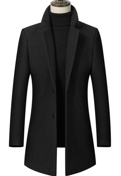 l-4xl 2018 new men's business casual woolen coat men's fashion long woolen coat plus size, Black
l-4xl 2018 new men's business casual woolen coat men's fashion long woolen coat plus size, Black