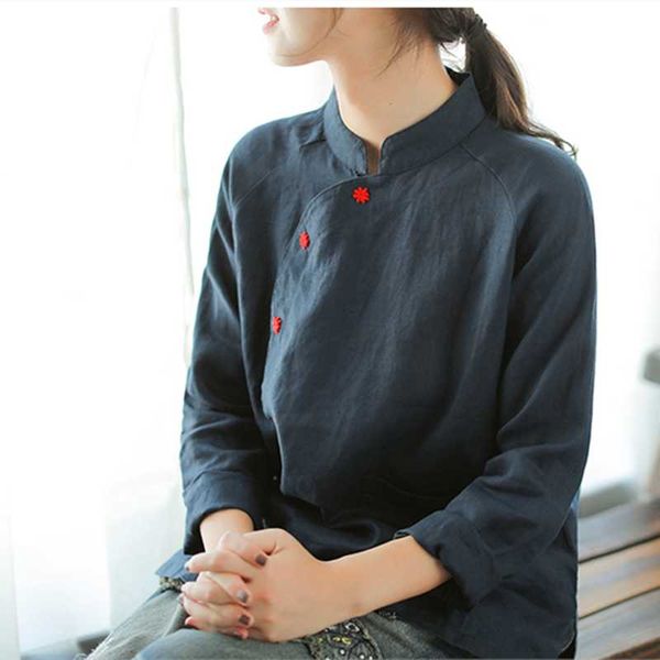 johnature solid color stand collar linen full sleeve new women blouses 2018 autumn embroidery casual irregular 2 colors shirts, White
johnature solid color stand collar linen full sleeve new women blouses 2018 autumn embroidery casual irregular 2 colors shirts, White