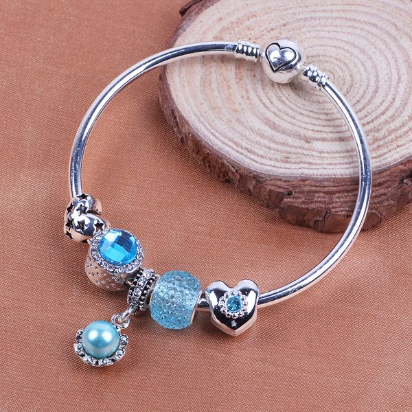 romantic love silver heart blue pearl charm bracelet for diy beads fit original crystal bracelets jewelry gift for lover, Black
romantic love silver heart blue pearl charm bracelet for diy beads fit original crystal bracelets jewelry gift for lover, Black