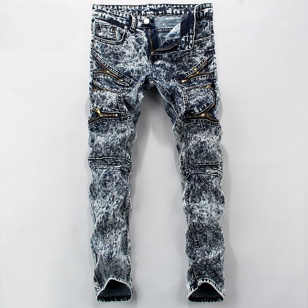 new mens jeans blue color printed jeans for men ripped button jeans casual pants quality cotton denim
new mens jeans blue color printed jeans for men ripped button jeans casual pants quality cotton denim