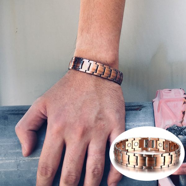 vinterly bio magnetic bracelet copper benefits vintage energy copper bracelet men chain magnet health charms mens bracelets 2018, Black
vinterly bio magnetic bracelet copper benefits vintage energy copper bracelet men chain magnet health charms mens bracelets 2018, Black