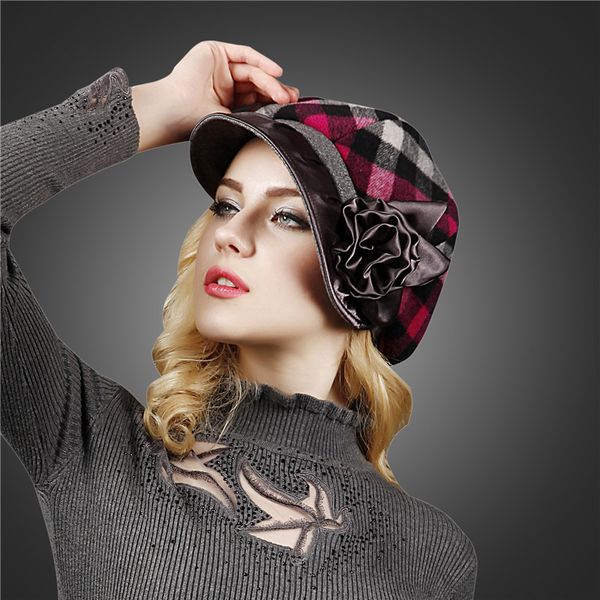 female gift women grade octagonal hat lady winter fashion plaid beret hats flower felt newsboy cap, Blue;gray
female gift women grade octagonal hat lady winter fashion plaid beret hats flower felt newsboy cap, Blue;gray